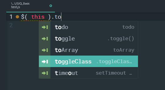 Atom JQ 代码片段补全