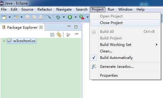 Eclipse 关闭项目 