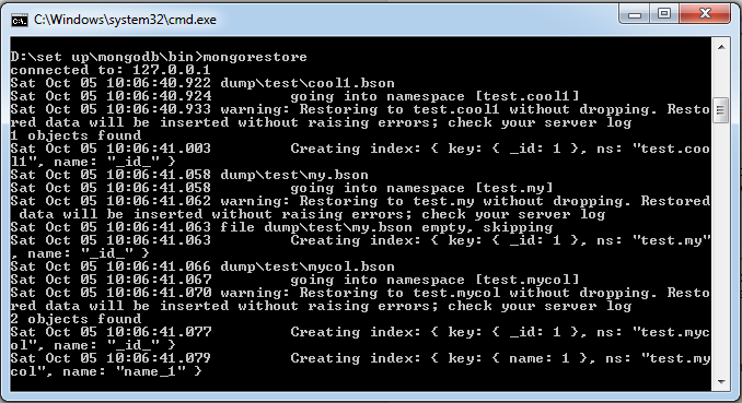 MongoDB 备份与恢复