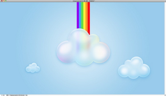 Photoshop打造可爱的透明云彩壁纸