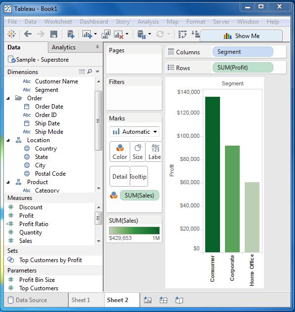 Tableau 添加工作表